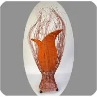 SIMANDRA Deko-Leuchte Stimmungsleuchte asiatische Lampe Stehleuchte Tischleuchte Tischlampe Bali Asia TULPE klein 60 cm, orange