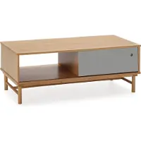 VS VENTA-STOCK Couchtisch Magnus 1 Schiebetür und 1 Öffnung, Massivholz, 110 cm (B) 55 cm (T) 42 cm (H)