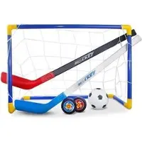 Bavytoy Sportspielzeug Garten Tor Set mit Hockeyschlägern und Fußball, 60x29x41 cm, tragbar & leicht montierbar