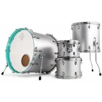Dixon Cornerstone Hybrid 22 4-teiliger Kesselsatz Metallic Silver mit türkisblauem Hoop