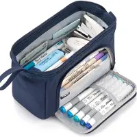 Sonstiges EASTHILL Federmäppchen groß Pencil case Tragbare Stifttasche Schule Büro Kosmetik Mädchen Erwachsene Navy Blau