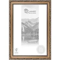 Clamaro Bilderrahmen Antik Massivholz 'OSLO' Shabby Chic Vintage Barock | Bronze | , Größe:70x70