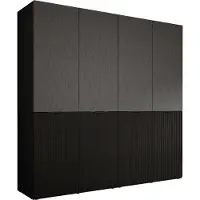 3Xeliving Kleiderschrank, Graphitschwarz / Graphitschwarz, 2 x 100 x 200 x 51 cm