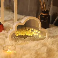 Aibecy DIY Tulpenspiegel Nachtlicht Material Kit Wolke Tulpenlampe Dekorative Tischlampe für Zuhause Schlafzimmer Geschenk für Mädchen