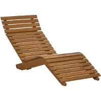 Dopwii Gartenliege, Sonnenliege, Massivholz, Braun, 66 x 170 x 77 cm