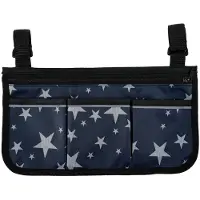 Decdeal Rollstuhltasche mit Taschen, reflektierenden Streifen, Armlehnen-Seitentasche für Elektrorollstuhl, Mobilitätsroller, Gehhilfe, Aufbewahrungstasche