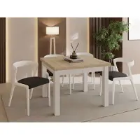 WFL GROUP Quadratischer Esstisch Ausziehbar 100 bis 200 cm – Verlängerbar, für 4-12 Personen mit Weißen Holzbeinen – Tisch für Wohnzimmer & Esszimmer in Eiche Sonoma Hellbraun