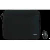 BlueBuilt Laptophülle Breite 36 cm 15 - 16 Zoll L Schwarz + Maximus Maus