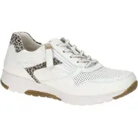 Gabor ROLLINGSOFT Damenschuhe - sportliche Schnür- Halbschuhe weiß