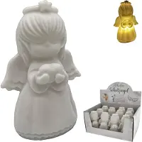 Cepewa LED Nachtlicht Engel 12er Set Display 6x11x6cm Kunststoff warmweiß Timerfunktion batteriebetrieben Dekoleuchte