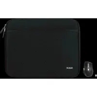 BlueBuilt Laptophülle Breite 40 cm 17 Zoll Schwarz + Maximus Maus