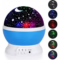 Bedee Stern Und Mond Projektor 2In1 Nachttischlampe 360° - 8 Farben, Usb/Batterien