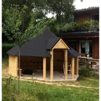 AEA Hütte Grill Grillkota Hütte Überdachung Haus Finnische 16,5 m² Kota