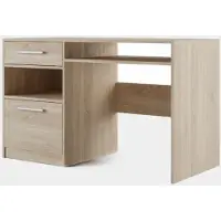 Masseno Schreibtisch ELISE 125x58x82 cm Bürotisch Computertisch, Sonoma Eiche