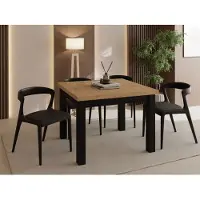 WFL GROUP Quadratischer Esstisch Ausziehbar 100 bis 300 cm – Verlängerbar, für 4-14 Personen mit Schwarzen Holzbeinen – Tisch für Wohnzimmer & Esszimmer in Eiche Artisan Hellbraun
