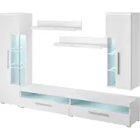 Meublorama HA-INDIA-2497DE10*3C/110KG, 2 Regale, 4 Tür(en), Weiß, Mitteldichte Faserplatte (MDF), 390 mm, 2850 mm