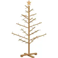 Syfax Holz Weihnachtsbaum Braun 125 cm Massives Kiefernholz