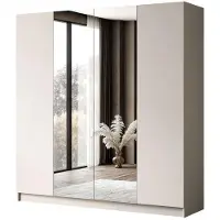 Lookway Kleiderschrank mit Spiegel AUREL 4D KASCHMIR, Push-to-open System