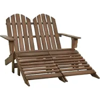 Syfax Adirondack-Gartenbank 2-Sitzer mit Fußteil Tannenholz Braun