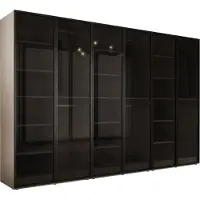 3Xeliving Kleiderschrank, Platingrau, 3 x 100 x 200 x 51 cm