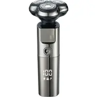 Douself ZCB104 Elektrorasierer für Herren, 3 schwimmende Klingen, intelligente LED-Digitalanzeige, waschbare Klingen, wiederaufladbar über USB, Guncolor