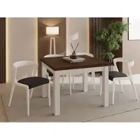 WFL GROUP Quadratischer Esstisch Ausziehbar 90 bis 190 cm – Verlängerbar, für 4-10 Personen mit Weißen Holzbeinen – Tisch für Wohnzimmer & Esszimmer in Eiche Braun Rustikal