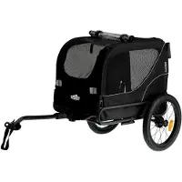 Markenlos Hundefahrradanhänger 2-in-1 für Hunde – Fahrradanhänger, Jogger & Buggy – Zusammenklappbar & Multifunktional – Bis 20 kg – E-Bike geeignet – Schwarz