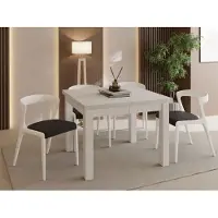WFL GROUP Quadratischer Esstisch Ausziehbar 90 bis 290 cm – Verlängerbar, für 4-14 Personen mit Weißen Holzbeinen – Tisch für Wohnzimmer & Esszimmer in Kaschmir