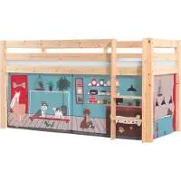 58 aufm Kessel Kinderbett Karolina 210x114x106 Massivholz Natur Textilset Pet Shop