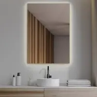 Coloray - Wandspiegel LED - Lichtspiegel Badezimmerspiegel Rechteckig - 60 cm x 40 cm - (Farbetemperatur: Neutralweiß 4000K)
