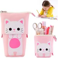 Mc star Federmäppchen, Federtaschen, Schulsachen Federmäppchen Mädchen Katze Bleistifthalter, für Schülerin Teenager Erwachsenenschulbüro Kindergarten, Weiß