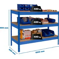 Simon Rack Arbeitstisch und Montage aus Metall ohne Parafuses SIMONWORK BASIC 3 901860-3 AZUL/MADEIRA