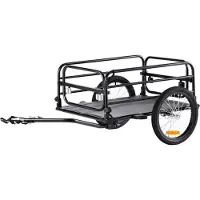 Sweiko Fahrradanhänger 72kg Tragkraft Transportanhänger faltbar und kompakt verstaubar Schnellverschluss mit Universalkupplung 40,6cm Räder sichere Reflektoren passend für 558,8-711,2mm große Fahrräder