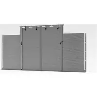 Markenlos Eingangsplane PVC 2 Stück 2x5m Grau - Pavillon - Wasserdichte Plane - Zeltgarage - Zeltplane - Abdeckplane - Lagerzelt - Gartenhaus