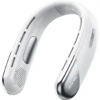 Xdovet Mini USB-Ventilator Tragbarer Halsventilator 5 Stufen 3000mah LED-Anzeige Nackenventilator Persönlicher Ventilator für Reisen Sport Innen Weiß