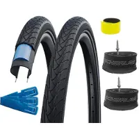 Schwalbe 2 Stück 28 Zoll Marathon Plus 40-622 (28x1.50) 700x38C + 2x SV Schlauch Pannenschutz
