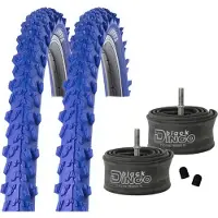 Kenda 1 Paar (2 Stück) Reifen SET 24" (50-507) MTB blau K-829 + 2 Black Dingo Schläuche mit Autoventil