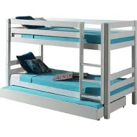 58 aufm Kessel Etagenbett Karolina 210x105x140 Hochbett Massivholz Weiß