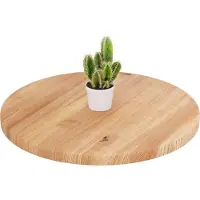 LAMO Manufaktur Holzplatte rund 50 cm aus Naturholz | Tischplatte für Couchtisch, Kaffeetisch, Nachttisch | Stärke: 28 mm | Farbe: Dunkel