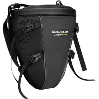 Markenlos Wasserdichte Hecktasche für Motorräder 10-14L mit Schultergurt und Griff, erweiterbare Gepäcktasche, Satteltasche, kleine Tragetasche (Schwarz)