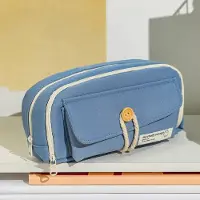 Mc star Student Niedlichen Bleistift Tasche Knopf Baumwolle Kordel Stoff Briefpapier Tasche Schule Liefert Große Kapazität Aufbewahrung Tasche, blau