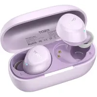 TOZO A1 In-Ear Kopfhörer Kabellos Bluetooth 5.3 mit 2 Mikrofonen für KI-Anrufe, App-Steuerung, 32 Std. Wiedergabe, IPX5 Wasserdicht, Tiefer Bass, Leicht und Bequem für kleine Ohren – Lichtlila