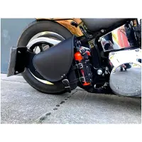 Markenlos Schwarze Diablo Tasche kompatibel mit Harley Davidson Schwingentasche Satteltasche Softail Heritage Bobber VN900 VN800 Motorradtasche