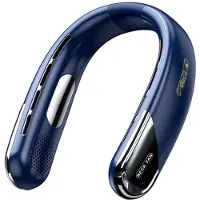 Xdovet Mini USB-Ventilator Tragbarer Halsventilator 5 Stufen 3000mah LED-Anzeige Nackenventilator Persönlicher Ventilator für Reisen Sport Innen Blau