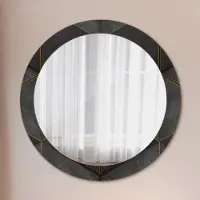 Coloray Ø80cm Modern Spiegel - Wandspiegel Wandmontage- Schlafzimmer - Grau Dreiecke