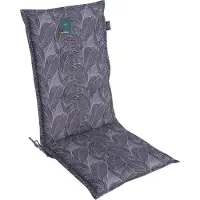 DiscountDeal24 LILENO HOME Gartenstuhl Auflagen als [1er Set - Hochlehner] in Blätter Anthrazit - bequeme Liegen als Sitzauflagen für Gartenmöbel - Stuhlkissen für Gartenstühle und Klappstühle