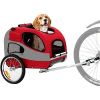 Markenlos Fahrradanhänger für Hunde - faltbar, mit Sicherheitsreflektoren, Aufbewahrungstasche, Polstern und Sicherheitsseilen, maximale Tragfähigkeit 30 kg