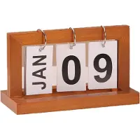INF Minimalistischer Ewiger Kalender aus Holz Braun