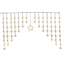 F-H-S International LED Lichtervorhang 70 kleine Sterne 1 großer 135x95cm mit Timer 35649