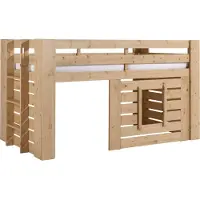 58 aufm Kessel Hüttenbett Katha 215x97x115 Spielbett Massivholz Kiefer